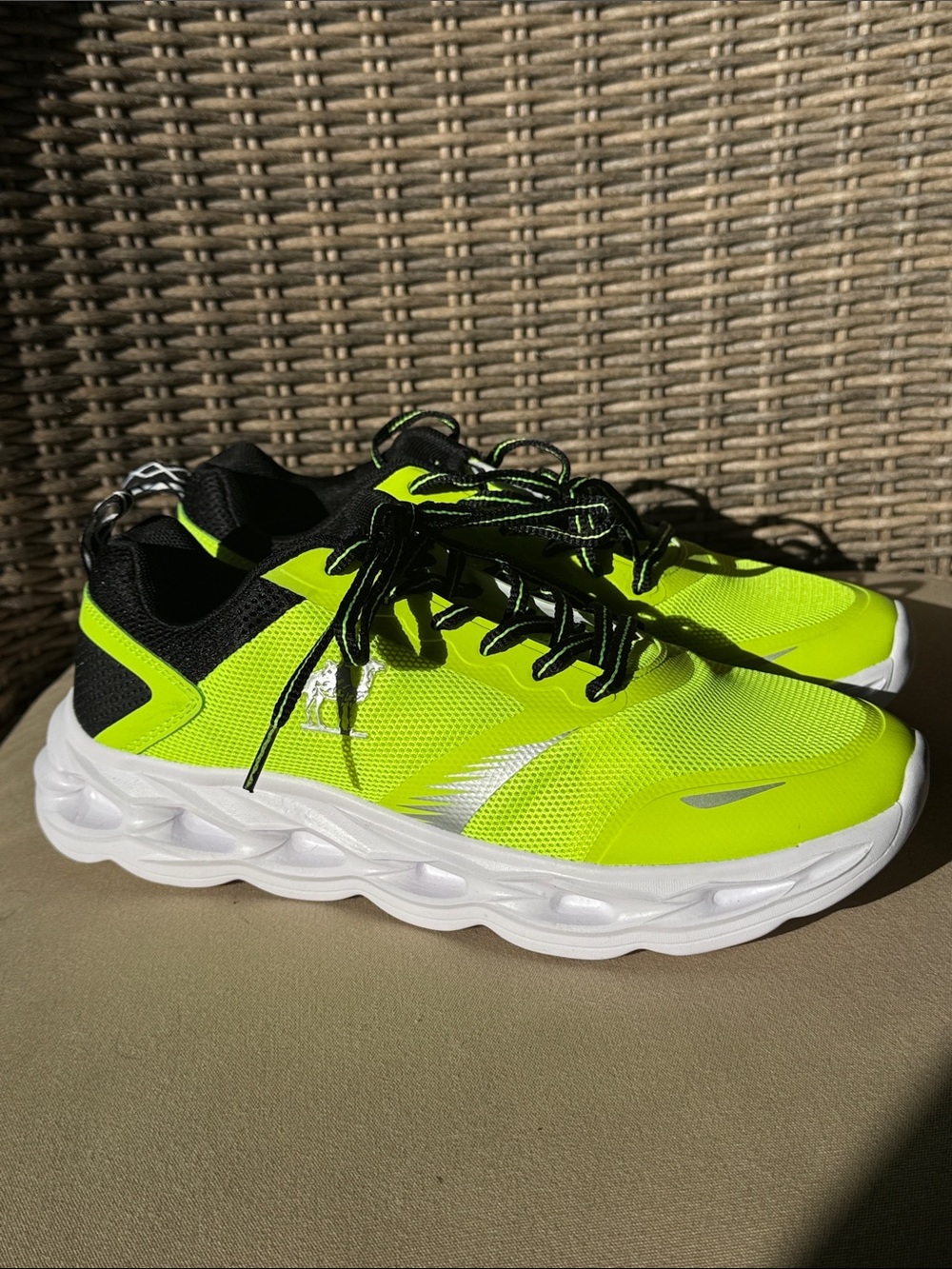 Camel Crown Men's Trail Running Shoes- Neon Yellow/Black mesh